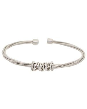 Meshmerise 18k Plated 0.10 Ct. Tw. Diamond Bangle Bracelet - White