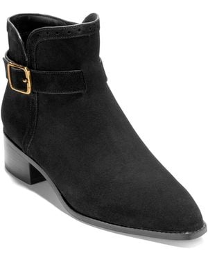 Cole Haan Norella Buckle Suede Boot - Black