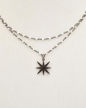 Rachel Reinhardt Jewelry 14K Plated Labradorite Cz Celestial Necklace - Natural
