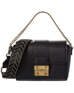 Karl Lagerfeld Jolie Leather Crossbody - Black