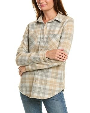 Beach Lunch Lounge Button Front Shirt Jacket - Natural