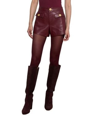 L'Agence Dionne Faux Leather Short - Red