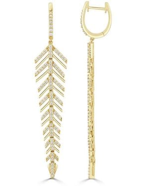 Sabrina Designs 14K 1.00 Ct. Tw. Diamond Feather Dangle Earrings - Metallic