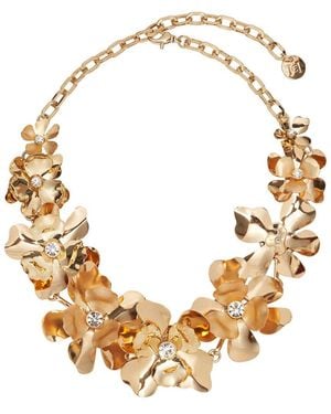 Carolina Herrera Cz Metal Flower Necklace - Metallic