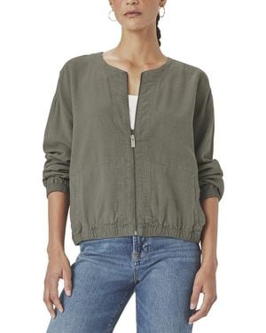 Splendid Clea Linen-blend Bomber Jacket - Green