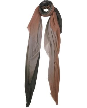Blue Pacific Vintage Dip-Dye Ombre Cashmere-Blend Scarf - Brown