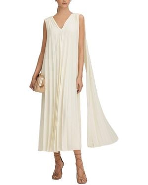 Reiss Loreli Pleated Occasion Gown - Natural