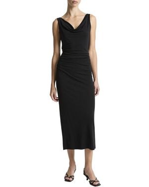 Vince Cowl Neck Tank Dress - Black