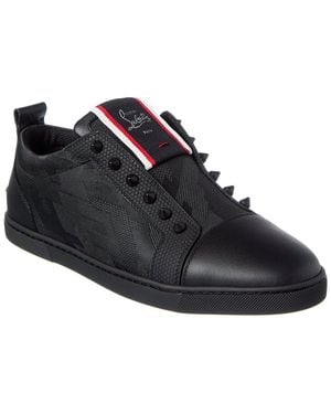 Christian Louboutin F.A.V Fique A Vontade Canvas & Leather Trainer - Black