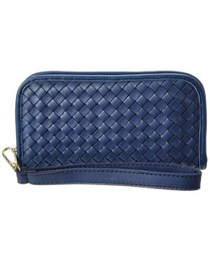 Isabella Rossetti Nora Hand-Woven Leather Clutch - Blue