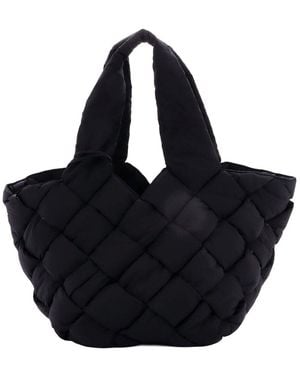 Bottega Veneta Cassette Paper Tote Intrecciato Nylon (authentic Pre-loved) - Black