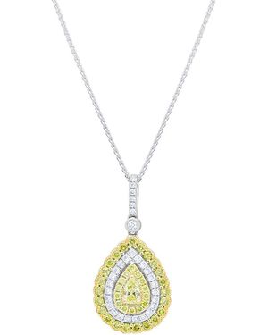 Diana M. Jewels Fine Jewellery 14k Two-tone 1.17 Ct. Tw. Diamond Pendant Necklace - Metallic