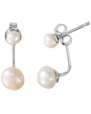 Adornia Silver 4mm Pearl Earrings - White
