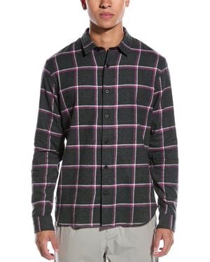 Vince Brushed Flannel Shirt - Gray