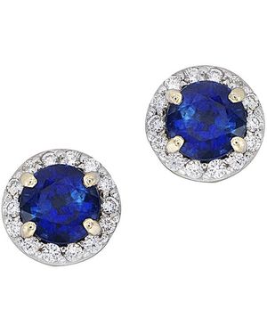 Diana M. Jewels Fine Jewellery 14k 0.90 Ct. Tw. Diamond & Blue Sapphire Studs