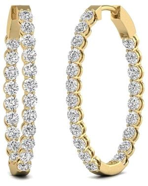 Diana M. Jewels Diana M. Fine Jewellery 14k 10.00 Ct. Tw. Lab Grown Diamond Hoops - Metallic