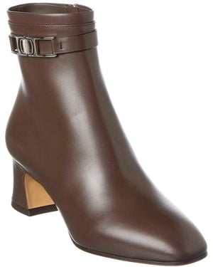 Ferragamo Rego Leather Bootie - Brown
