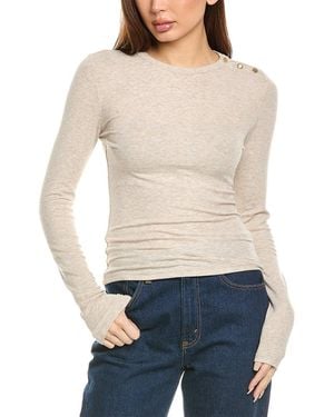 FRAME Rib Button Top - Natural