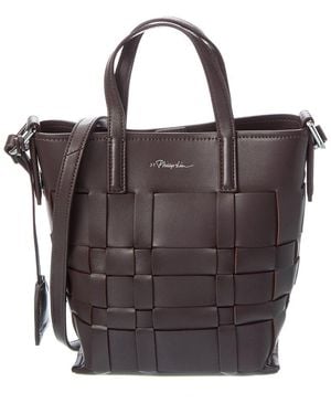 3.1 Phillip Lim Odita Mini Leather Modern Lattice Bucket - Brown
