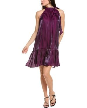 Anne Klein Tiered Bow Mini Dress - Purple