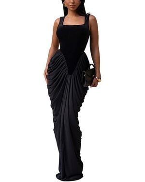 AMINA GLAM Maxi Dress - Black