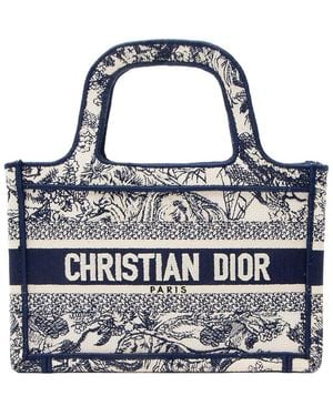 Dior Blue Canvas Toile De Jouy Mini Book Tote (authentic Pre-loved)