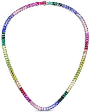 Lab Grown Diamonds 30.00 Ct. Tw. Lab-Grown Diamond & Lab-Grown Sapphire Tennis Necklace - Metallic