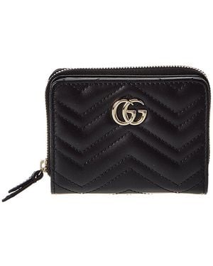 Gucci Gg Marmont Mini Leather Coin Purse - Black