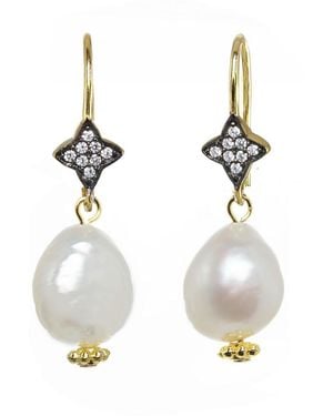 Rachel Reinhardt Jewelry 14k Over Silver 13mm Pearl Earrings - White