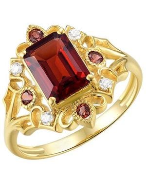 Kai Fine Jewelry 14K 1.86 Ct. Tw. Diamond & Garnet Cocktail Ring - White