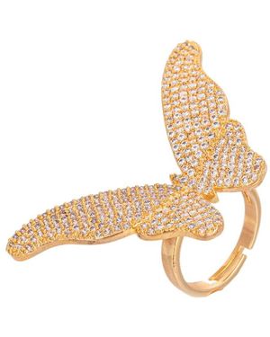 Eye Candy LA Cz Palm Gold Butterfly Wing Ring - Metallic