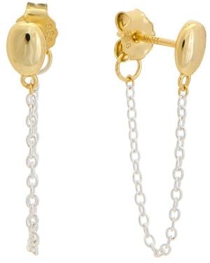 Argento Vivo 14k Plated Oval Earrings - White