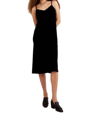 Boden Velvet Slip Midi Dress - Black