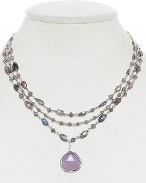 Rachel Reinhardt Jewelry Silver Gemstone Necklace - White