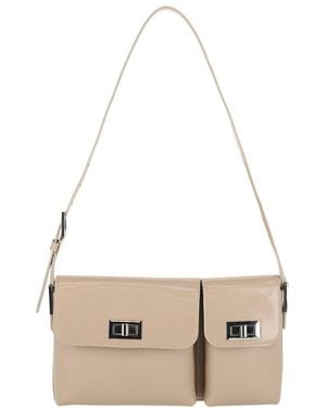 BY FAR Billy Patent Leather Shoulder Bag - Natural