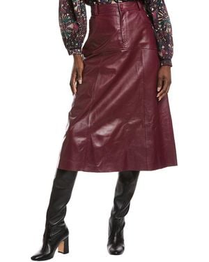 Ba&sh Assia Leather Skirt - Red