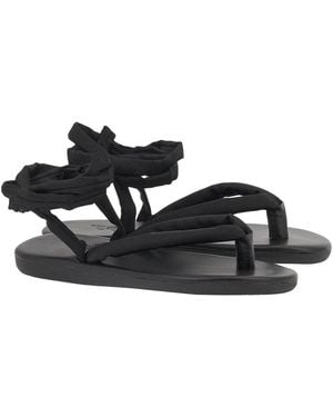 Ancient Greek Sandals Puffy Lace Up Sandal - Black