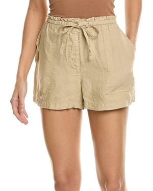 Michael Stars Paulette Linen Ruffled Waist Short - Natural