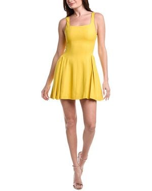 Alice + Olivia Vera Fit And Flare Mini Dress - Yellow