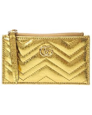 Gucci Gg Marmont Leather Key Pouch - Metallic