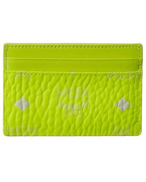 MCM Neon Coated Canvas Wallet - Green