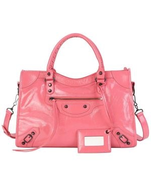 Tiffany & Fred Paris Distressed Leather Satchel - Pink