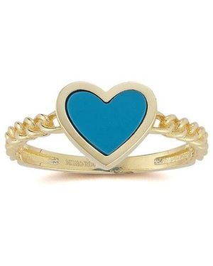 Ember Fine Jewelry 14K Heart Ring - Blue