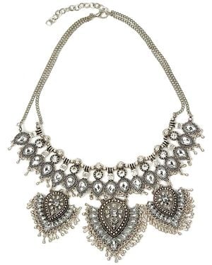 Eye Candy LA Triple Dagger Necklace - Grey