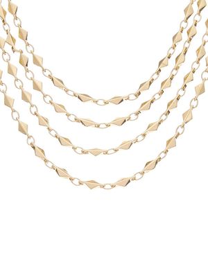 Rachel Reinhardt Jewelry 14k Plated Layered Necklace - White