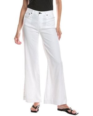 ASKK NY Stripe Linen-Blend Wide Leg Jean - White