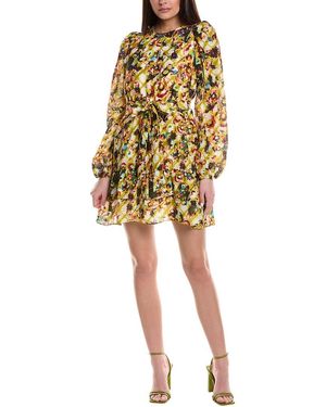 Marie Oliver Preston Linen-Blend Mini Dress - Yellow