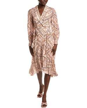 Tahari The Linnea Faux Wrap Dress - Natural
