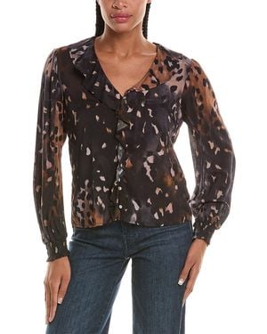 Bella Dahl Ruffle Button Down - Black