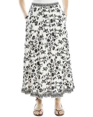 Max Studio A-Line Midi Skirt - White